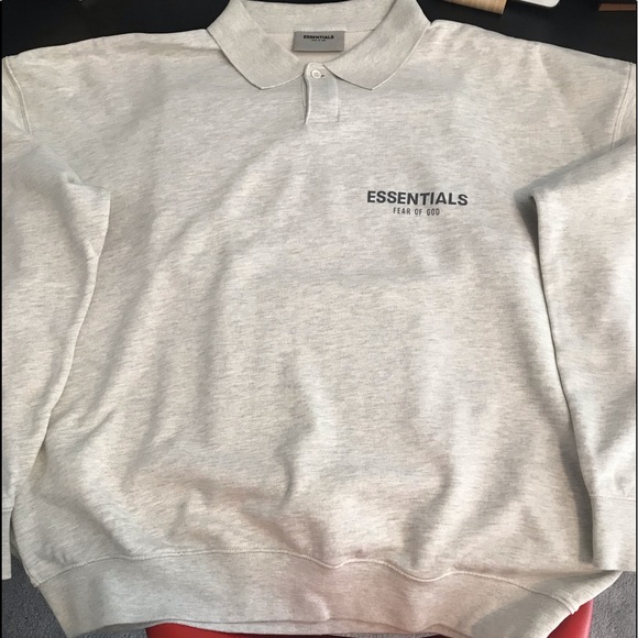 Fear Of God Essentials Long Sleeve Polo Sweater-M - Picture 2 of 7